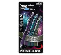 Pentel EnerGel RTX Dark Matter Liquid Gel Pen (0.7mm) Assorted Dark Ink Colors Pack of 6 (BL77DMPF6M)