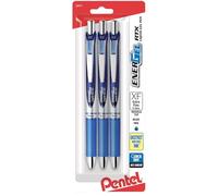 Pentel EnerGel RTX Retractable Liquid Gel Pen, (0.3mm) Needle Tip, Extra Fine Line, Blue Ink, 3-Pk (BLN73BP3C)