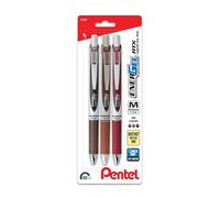 Pentel EnerGel RTX Retractable Liquid Gel Pen, Change Hue, 0.7mm, Sepia, Brown and Burgundy Ink, Pack of 3 Pens (BL77CHABP3M)