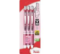 Pentel® EnerGel® RTX Retractable Liquid Gel Pens, Medium Point, 0.7 mm, 54% Recycled, Assorted Barrel Colors, Black Ink, Pack Of 3 Pens