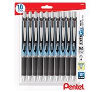 Pentel EnerGel RTX Retractable Premium Liquid Gel Pen, (0.7mm) Needle Tip, Ultra Smooth, Medium Line, Black Ink 10 Pack