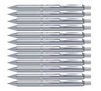 Pentel EnerGel Sterling BL407-A 0.35mm Push-Button Mechanism Gel Ink Pen with Silver Metal Casing - Black