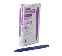 Pentel EnerGel X 0.7 Retractable Gel Pen Violet Pack of 12