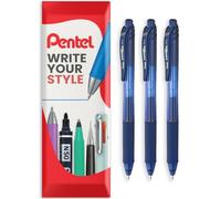 Pentel EnerGel X BL107 Retractable Gel Rollerball Pen, 3 Pack, Blue Black | Refillable Pens, Fast-Drying Gel Ink, Smudge-Resistant, Soft Grip, Medium 0.7mm Line, For Right & Left Handed Users