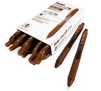 Pentel - Energel X BL107 Retractable Gel Rollerball Pens - 0.7mm - Brown Ink - Pack of 12