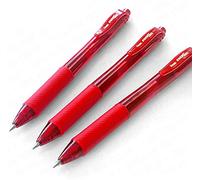Pentel Energel X BL107 Retractable Gel Rollerball Pens - 0.7mm Nib - Red (3)