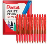 Pentel - Energel X BL107 Retractable Gel Rollerball Pens - 0.7mm - Red - Pack of 12 in Envelope Gift Packaging