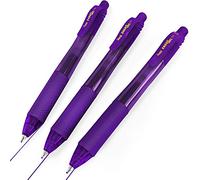 Pentel Energel X BL107 Retractable Gel Rollerball Pens - 0.7mm - Violet Ink - Pack of 3
