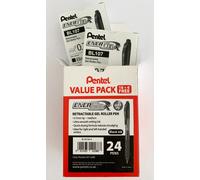 Pentel EnerGel-X Black Gel Pens 0.7mm Medium Point (Pack of 12/24) School Home