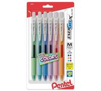Pentel Energel-X Pastel Barrels Retractable, Medium Line, Assorted Ink Colors Pack of 6 (BL107FBP6M)