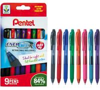 Pentel Pen EnerGel X 0.7 mm Tip YBL107/9-M Assorted Colours Pack of 9