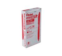 Pentel Energel-BL107-BX Tip Retractable Pen, 0.7 mm - Red (Pack of 12)