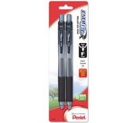 Pentel EnerGel-X Retractable Liquid Gel Pen 0.5mm, Needle Tip, Black Ink (2 Pack) (BLN105BP2A)
