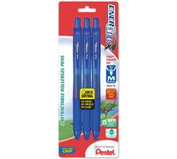 Pentel EnerGel-X Retractable Liquid Gel Pen 0.7mm Medium Line Metal Tip Blue Ink 3 Pack (BL107BP3C)