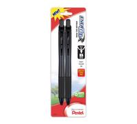 Pentel EnerGel-X Retractable Liquid Gel Pen, 1.0mm, Metal Tip, Black Ink, 2 Pack (BL110BP2A)