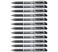 Pentel Energel BL60 Liquid Ink Rollerball Pen - 1.0mm - Black - Pack of 12