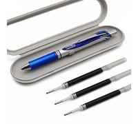 Pentel EnerGel XM BL77 - Retractable Liquid Gel Ink Pen - 0.7mm - 54% Recycled - Blue - Includes Gift Box and 3 Blue LR7 Refills