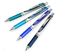 Pentel EnerGel XM BL77 - Retractable Liquid Gel Ink Pen - 0.7mm - 54% Recycled - Blue Tones - Pack of 4
