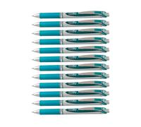Pentel EnerGel XM BL77 - Retractable Liquid Gel Ink Pen - 0.7mm - 54% Recycled - Box of 12 (Turquoise)
