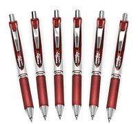 Pentel EnerGel XM BL77 - Retractable Liquid Gel Ink Pen - 0.7mm - 54% Recycled - Burgundy - Pack of 6