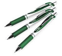 Pentel EnerGel XM BL77 - Retractable Liquid Gel Ink Pen - 0.7mm - 54% Recycled - Forest Green - Pack of 3