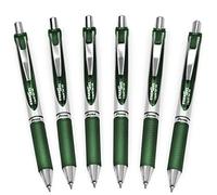 Pentel EnerGel XM BL77 - Retractable Liquid Gel Ink Pen - 0.7mm - 54% Recycled - Forest Green - Pack of 6