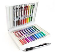 Pentel EnerGel XM BL77 Retractable Liquid Gel Ink Pen - 0.7mm - 54% Recycled - Full Range of 20 Colours in Pearl Desk Set Gift Box - Quick-Drying Refillable Ink Smooth Writing Pens for Office & Gifts
