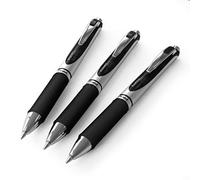 Pentel EnerGel XM BL77 - Retractable Liquid Gel Ink Pen - 0.7mm - 54% Recycled - In Pillow Packaging - Pack of 3 - Black