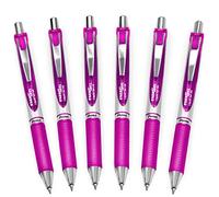 Pentel EnerGel XM BL77 - Retractable Liquid Gel Ink Pen - 0.7mm - 54% Recycled - Magenta - Pack of 6