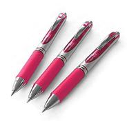 Pentel Retractable Liquid Gel Ink Pen EnerGel XM BL77, 0.7mm, 54% Recycled, Pink, Pack of 3