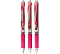 Pentel EnerGel XM BL77 - Retractable Liquid Gel Ink Pen - 0.7mm - 54% Recycled - Pink - Pack of 3