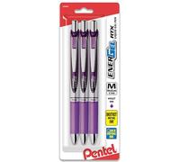 Pentel Retractable Liquid Gel Ink Pen EnerGel XM BL77 - 0.7mm, 54% Recycled, Purple - Pack of 3