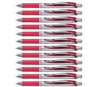 Pentel EnerGel XM BL77 - Retractable Liquid Gel Ink Pen - 0.7mm - 54% Recycled - Red - Box of 12
