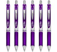 Pentel EnerGel XM BL77 - Retractable Liquid Gel Ink Pen - 0.7mm - 54% Recycled - Violet Ink - Pack of 6