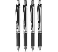 Pentel EnerGel XM BL77 - Retractable Liquid Gel Ink Pen - 0.7mm Medium Tip - Black Ink - Pack of 4