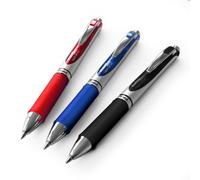 Pentel EnerGel XM BL77 Retractable Liquid Gel Ink Pen - 0.7mm Nib - Black, Blue, Red Pack of 3