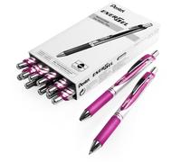 Pentel EnerGel XM BL77 Retractable Liquid Gel Ink Pen - 0.7mm Nib - Magenta - Pack of 12