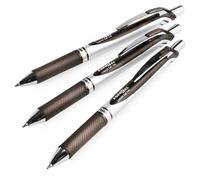 Pentel EnerGel XM BL77 Retractable Liquid Gel Ink Pen - 0.7mm Nib - Sepia - Pack of 3