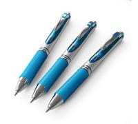 Pentel EnerGel XM BL77-S3 Retractable Liquid Gel Ink Pen - 0.7mm - Turquoise- Pack of 3