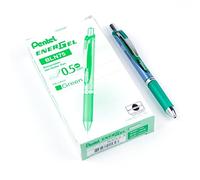 Pentel EnerGel Xm BLN75 0.5mm Green (Pack of 12)