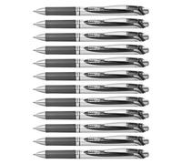 Pentel Energel XM Retractable Gel Pen with 0.7 mm Tip, 0.35 mm Line Width - Black, Pack of 12