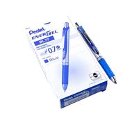Pentel Energel XM Retractable Gel Pen with 0.7 mm Tip, 0.35 mm Line Width - Blue, Pack of 12