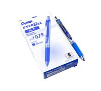 Pentel Energel XM Retractable Gel Pen with 0.7 mm Tip, 0.35 mm Line Width - Blue, Pack of 12