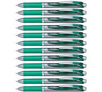 Pentel Energel XM Retractable Rollerball Pen 1.0mm Tip Green ink BL80 (12 Pens)