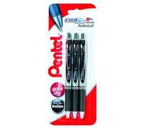 Pentel Energel Xm Retractable Triple Pack, Black