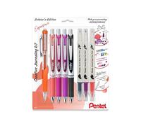 Pentel Expressions Journaling Kit, Includes; EnerGel RTX Gel Pens (0.7mm), Assorted Ink Colors; Twist-Erase Click Mechanical Pencil (0.7mm); Sign Pen Twin, Assorted Colors (BL77XRBJBP8M)