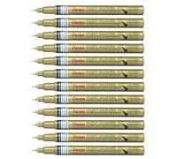 Pentel Extra Fine Paint Marker, Gold, 12 Pack