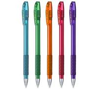 Pentel - Feel-It! - BX490-1.0mm Ergonomic Stick Ballpoint Pen - Bright Pack of 5 - Light Blue, Green, Orange, Pink & Violet
