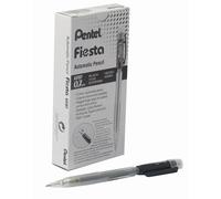Pentel Fiesta 0.7mm Automatic Pencil - Black Barrel (Pack of 12), AX107-AO