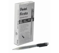 Pentel Fiesta 0.7mm Automatic Pencil - Black Barrel (Pack of 12), AX107-AO